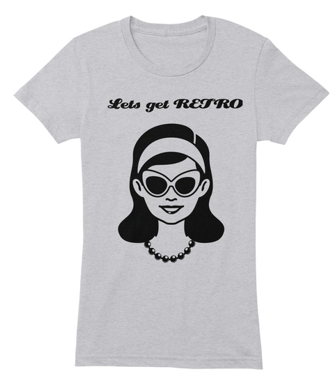 Lets Get Retro Heather Grey áo T-Shirt Front