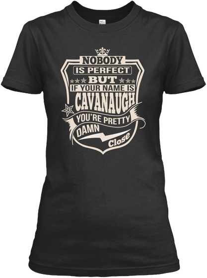 Nobody Perfect Cavanaugh Thing Shirts Black T-Shirt Front