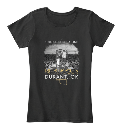 Florida Georgia Line Official Tour Apparel   Durant, Ok Black áo T-Shirt Front