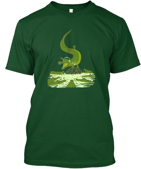 Breakdance Crocodile Deep Forest T-Shirt Front