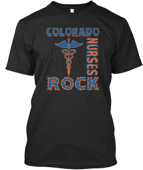 Colorado Nurses Rock Black áo T-Shirt Front