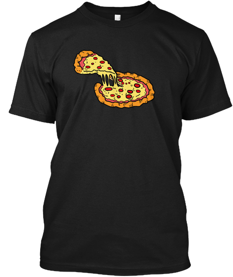 Pizza Aparrel Black T-Shirt Front
