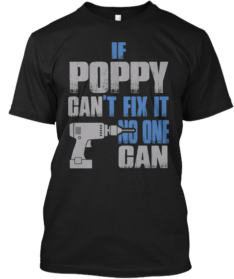 Poppy Can Fix It! Black T-Shirt Front