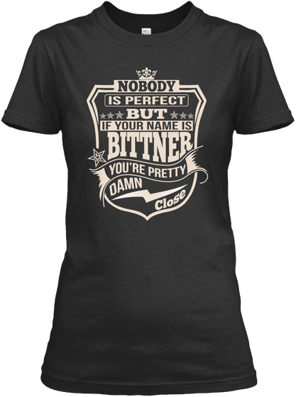 Nobody Perfect Bittner Thing Shirts Black T-Shirt Front