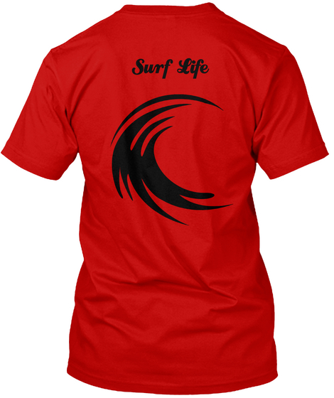 Surf Life Classic Red T-Shirt Back