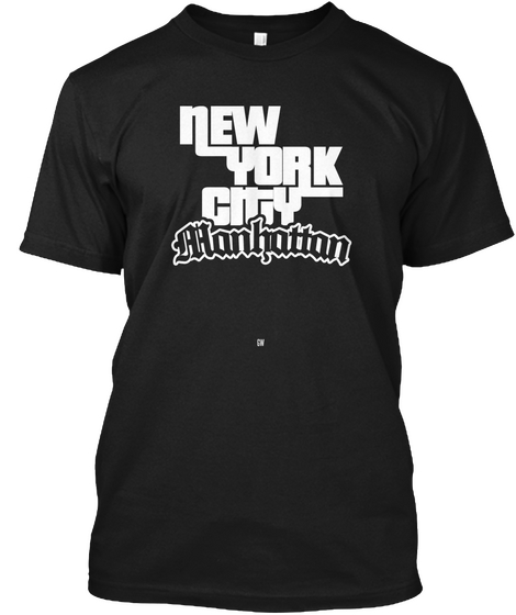 Nyc: Manhattan Black Camiseta Front