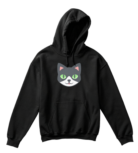 Kids Hoodie Cat Black Camiseta Front