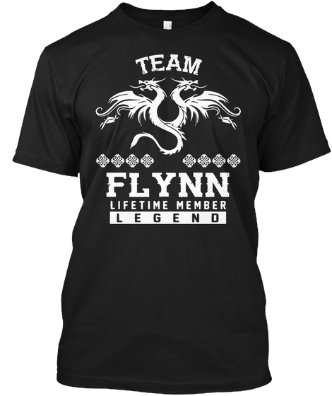 Team Flynn Lifetime Member T Shirt Black Camiseta Front