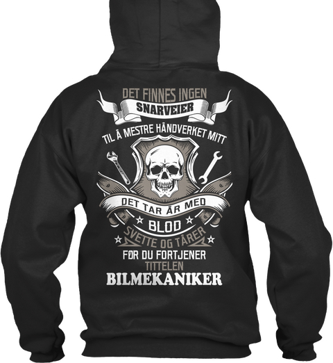 Bilmekaniker Jet Black T-Shirt Back