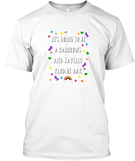 Rainbows And Javelin  White áo T-Shirt Front