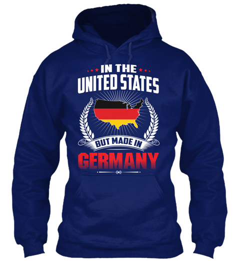 In The United States But Made In Germany Oxford Navy T-Shirt Front