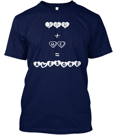 Valentine's Awesome T Shirt Navy T-Shirt Front