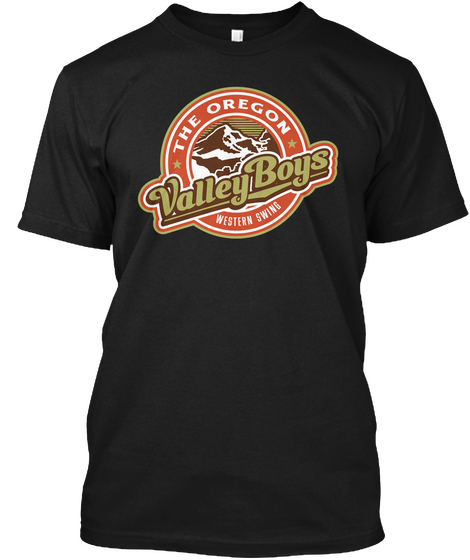 The Oregon Valleyboys Western Swing  Black T-Shirt Front