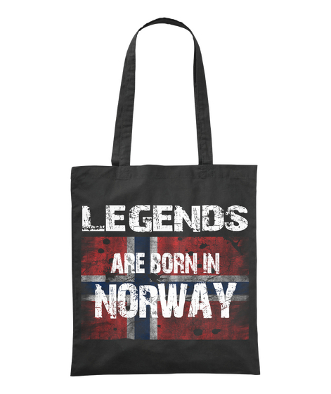 Legends Are Born In Norway Black Camiseta Front