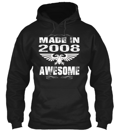 Birth Year 2008 Born In 2008 Black Kaos Front