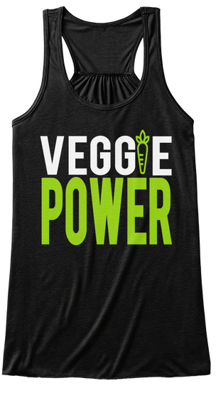 Veggie Power Black T-Shirt Front