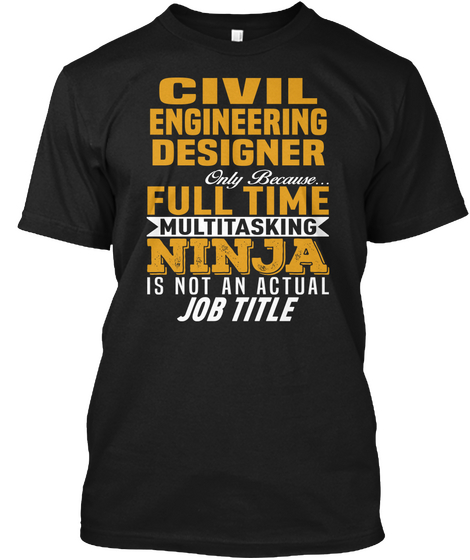 Civil Engineering Designer Black Camiseta Front