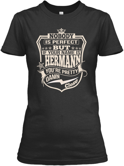 Nobody Perfect Hermann Thing Shirts Black Maglietta Front