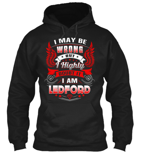 Never Doubt Ledford  Black T-Shirt Front