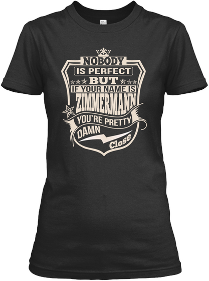 Nobody Perfect Zimmermann Thing Shirts Black Camiseta Front