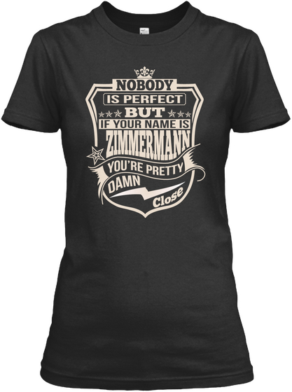 Nobody Perfect Zimmermann Thing Shirts Black T-Shirt Front