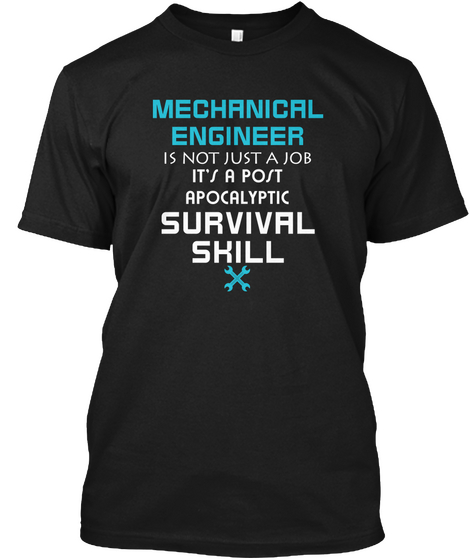 Mechanical Engineer T Shirt Black T-Shirt Front
