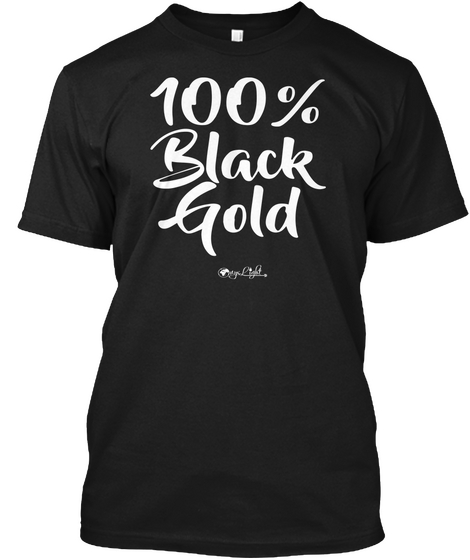 Black Gold (White) Black T-Shirt Front