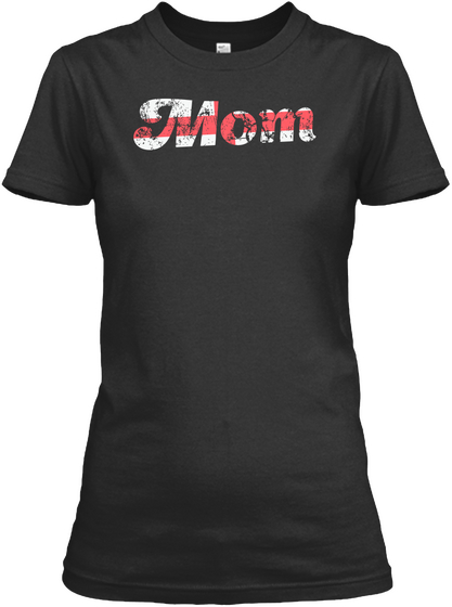 England Mom English Mother's Day Gift Black T-Shirt Front