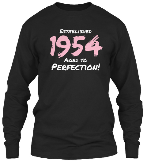Established 1954 Aged To Perfection! Black Camiseta Front