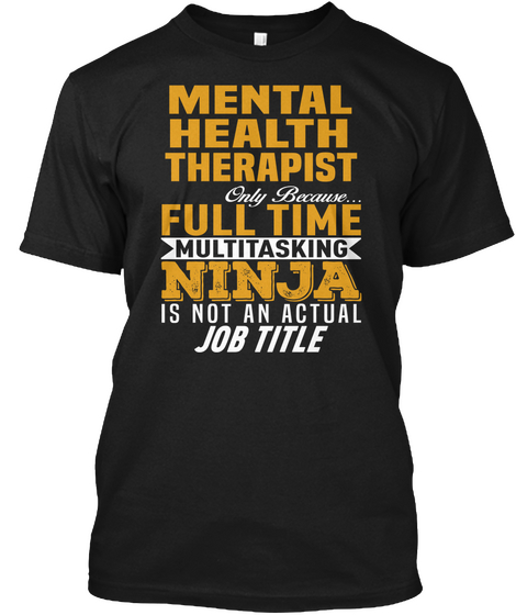 Mental Health Therapist Black Maglietta Front