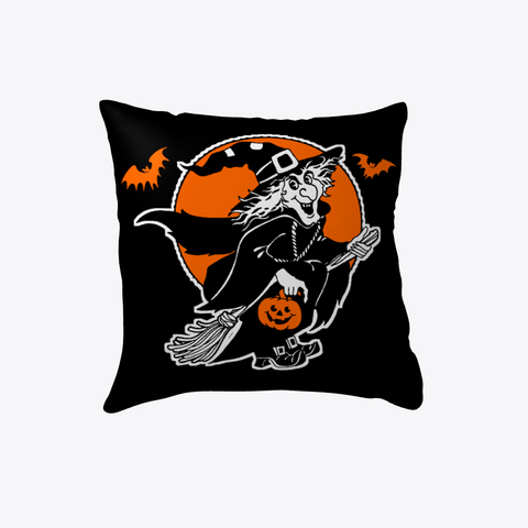 Flying Witch Halloween Pillow White Maglietta Front