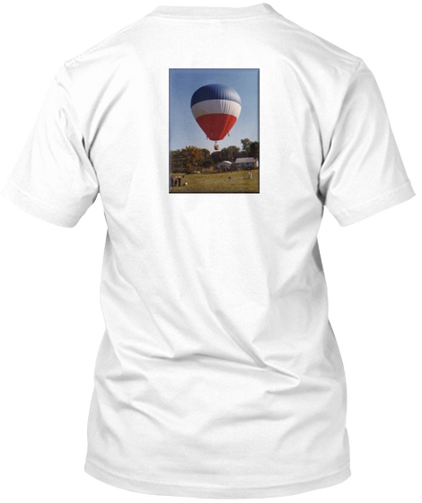 Patriotic Hot Air Balloon White T-Shirt Back