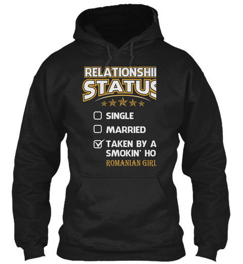 Relationship Status Single Married Taken By A Smokin' Hot Russian Girl Black T-Shirt Front