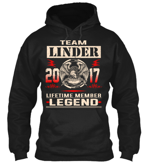 Team Linder 2017 Black T-Shirt Front