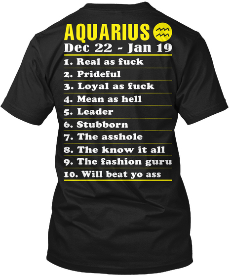 Aqua Black áo T-Shirt Back