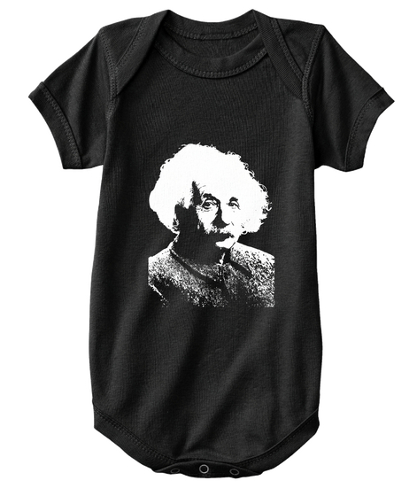 Einstein Universe Stupidity Baby Black T-Shirt Front