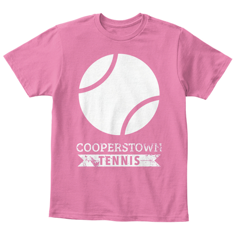 Cooperstown Tennis True Pink  T-Shirt Front