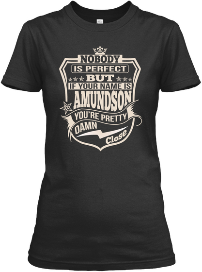 Nobody Perfect Amundson Thing Shirts Black T-Shirt Front
