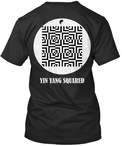 Yin Yang Squared Black T-Shirt Back
