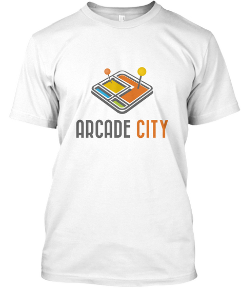 Arcade City  White áo T-Shirt Front