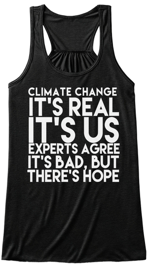 5 Key Facts On Climate Change Tank Top Black T-Shirt Front