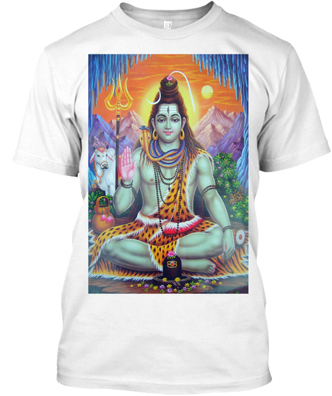 Om Namah Sivay White Camiseta Front