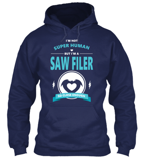 Saw Filer Navy T-Shirt Front