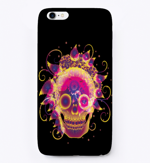 Skull I Phone Case Black áo T-Shirt Front