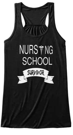 Nursing School Survivor Black Kaos Front