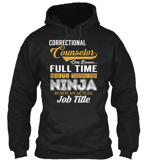 Correctional Counselor   Ninja Black Maglietta Front