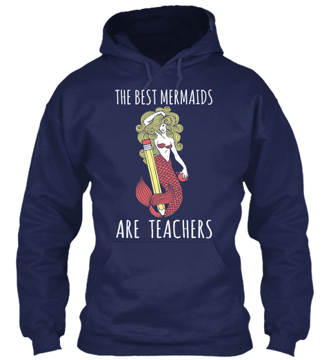 The Best Mermaids Are Teachers Navy Maglietta Front