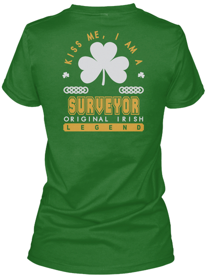 Surveyor Original Irish Job T Shirts Irish Green Camiseta Back