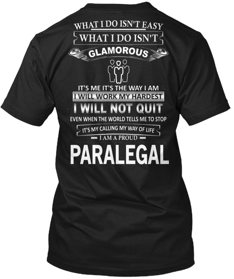 Paralegal Black Camiseta Back