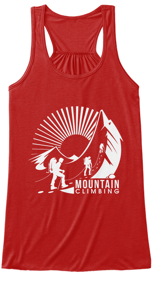 Mountain Climbing Red T-Shirt Front